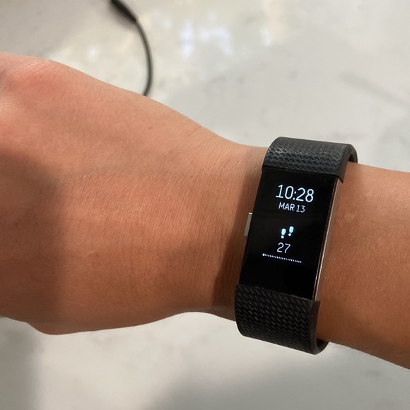 Black Fitbit Charge 2 with Charger - Picture 3 of 6